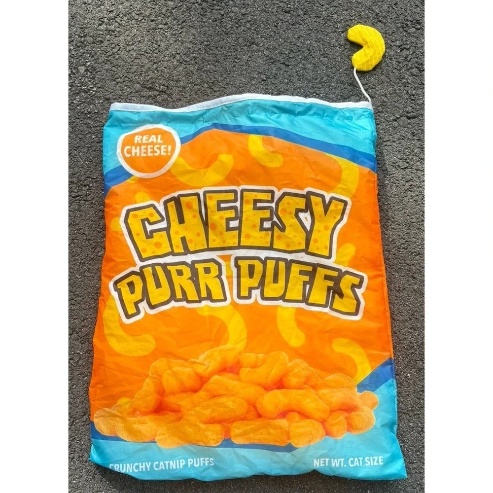 Quirky Kitty Cheesy Puffs Crinkle Play Sack Cat Toy